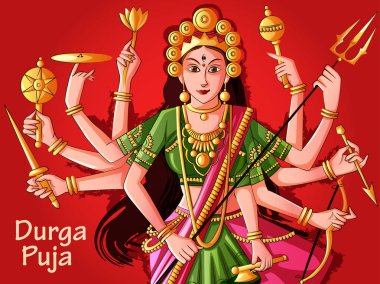 Hint Tanrıçası Durga heykeli Durga Puja bayram festivali için Dussehra Vijayadashami Navratri 'de