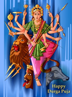 Hint Tanrıçası Durga heykeli Durga Puja bayram festivali için Dussehra Vijayadashami Navratri 'de