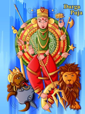 Hint Tanrıçası Durga heykeli Durga Puja bayram festivali için Dussehra Vijayadashami Navratri 'de