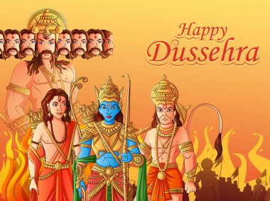 Hint Tanrı Rama mutlu Dussehra festival Hindistan için