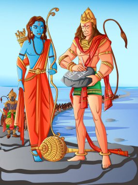 Hint Tanrı Rama mutlu Dussehra festival Hindistan için