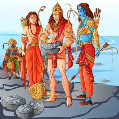 Hint Tanrı Rama mutlu Dussehra festival Hindistan için