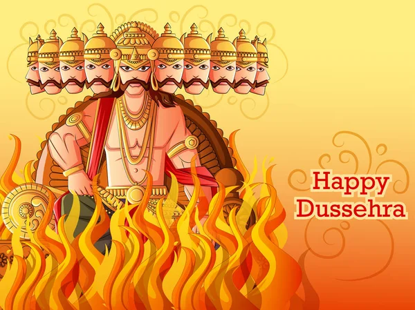 Ravana Hindistan Festivali mutlu Dussehra arka plan üzerinde