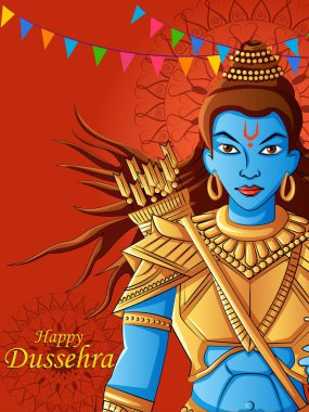 Hint Tanrı Rama mutlu Dussehra festival Hindistan için