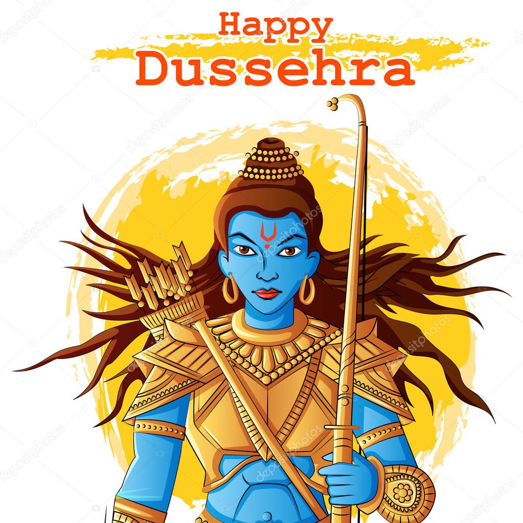 Indian God Rama for Happy Dussehra festival of India
