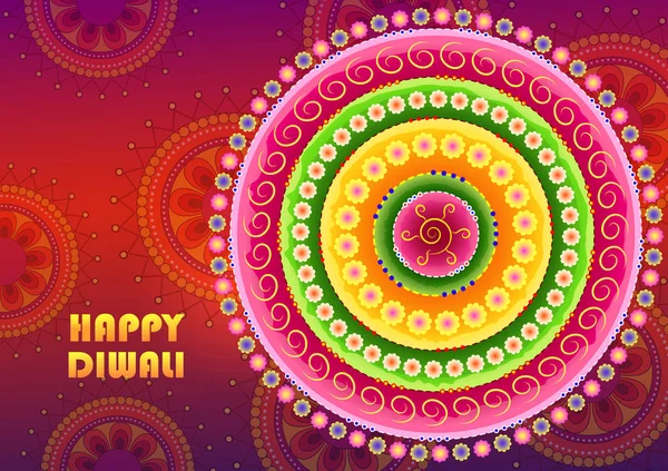 Feliz festival Diwali India saludo fondo en estilo de arte indio — Vector de stock