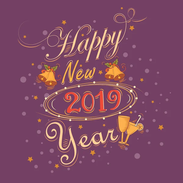 Barevné provedení šťastný nový rok 2019 pozdravy — Stockový vektor