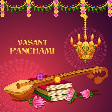 Mutlu Vasant Panchami Hint Pooja festival arka plan