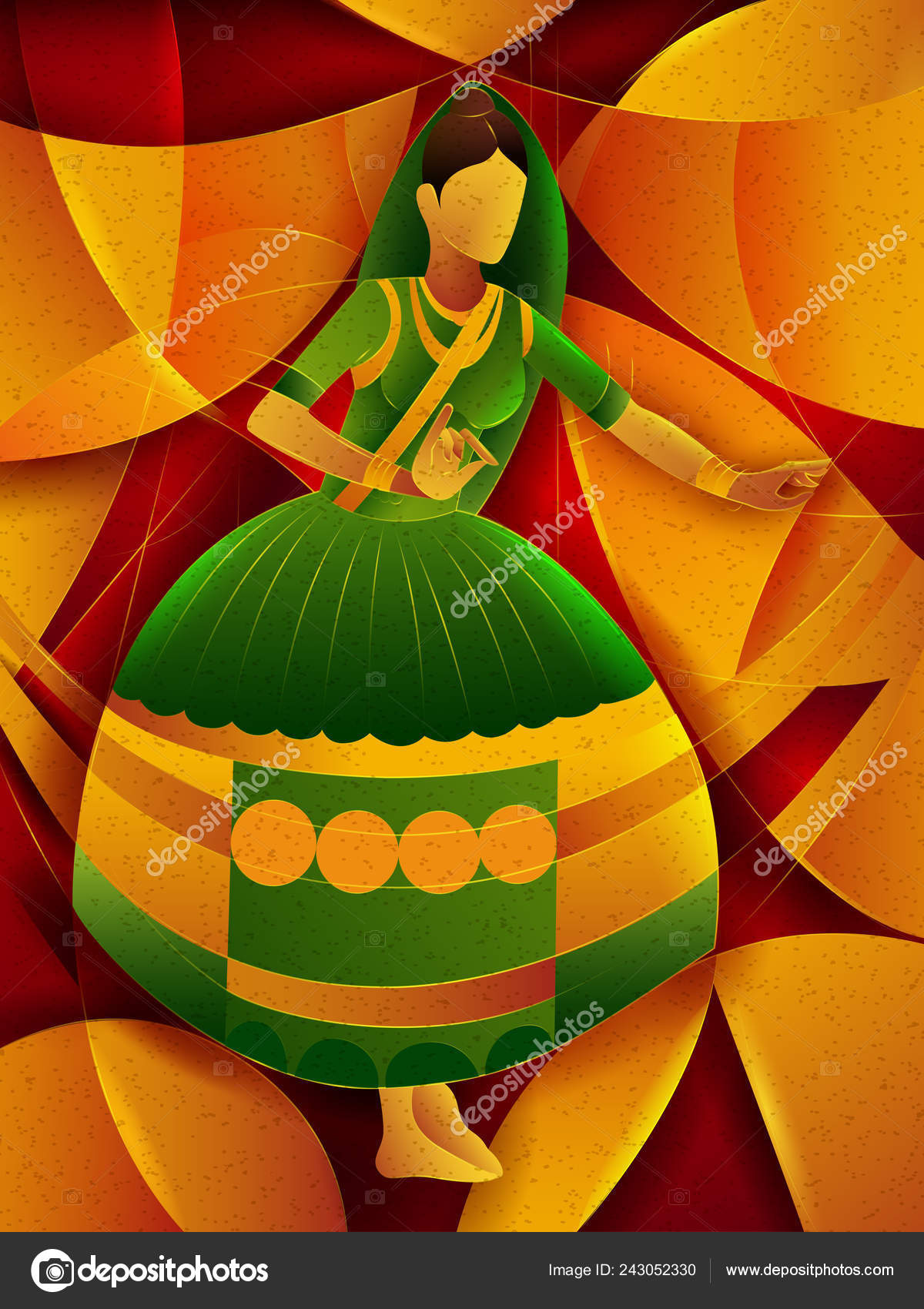 Woman performing Manipuram classical dance of Manipur, India Stock