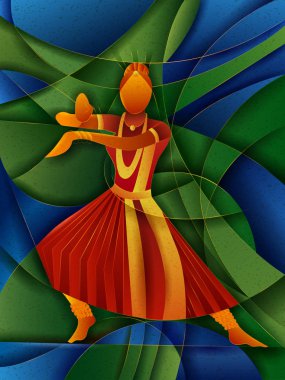 woman performing Kuchipudi classical dance of Andhra Pradesh, India clipart