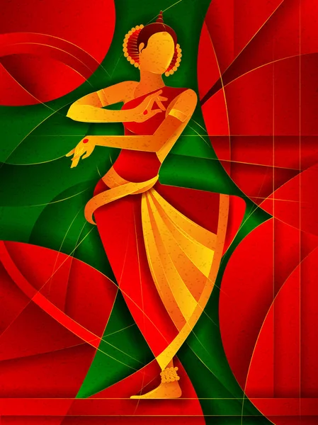 Kobieta, wykonywania klasycznego tańca Odissi Odisha, Indie — Wektor stockowy