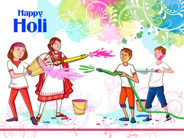 Hint insanlar renk Hindistan Holi festival kutluyor