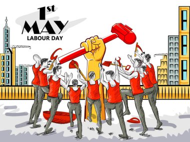1 Mayıs'taki Mutlu İşçi Bayramı için konsept arka plan