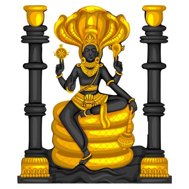 Vintage statue of Indian Lord Shiva sculpture engraved on stone clipart