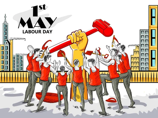 Concept achtergrond voor Happy Labour Day op 1 mei — Stockvector