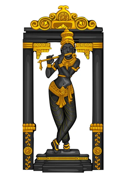 Vintage szobor indiai istennő Saraswati szobor vésett kő — Stock Vector