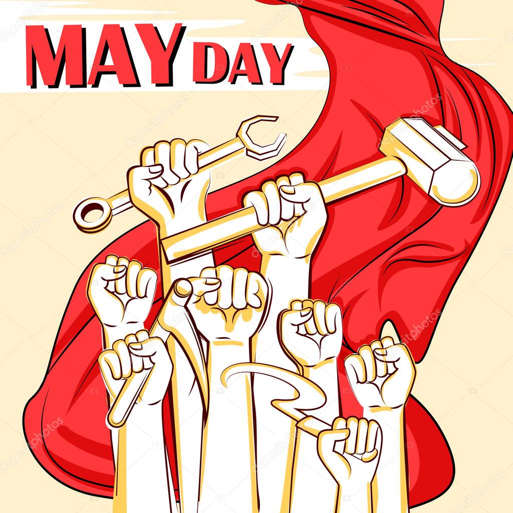 Concept background for Happy Labour Day on 1st May