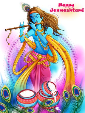 Happy Janmashtami holiday festival background clipart