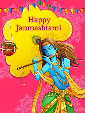 Happy Janmashtami holiday festival background clipart