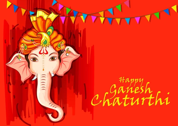 Indian Lord Ganpati dla Ganesh Chaturthi festiwalu Indii — Wektor stockowy