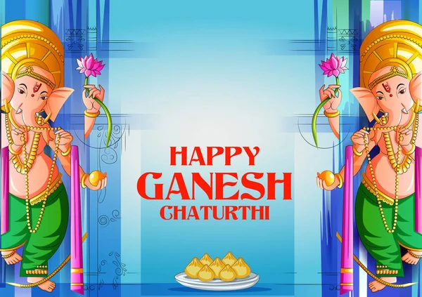 Indian Lord Ganpati dla Ganesh Chaturthi festiwalu Indii — Wektor stockowy