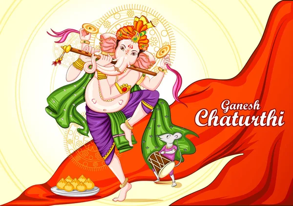 Indiska Lord Ganpati för Ganesh Chaturthi festival i Indien — Stock vektor