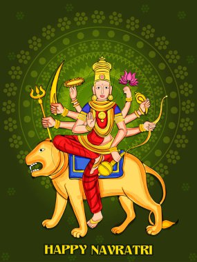 Tanrıça Durga Hindistan Happy Navratri Dussehra festivali için
