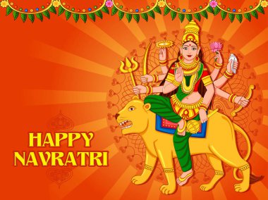 Tanrıça Durga Hindistan Happy Navratri Dussehra festivali için