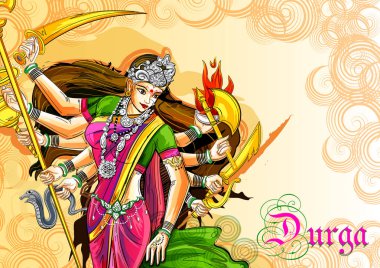Hint Tanrıçası Durga heykeli Durga Puja bayram festivali için Dussehra Vijayadashami Navratri 'de