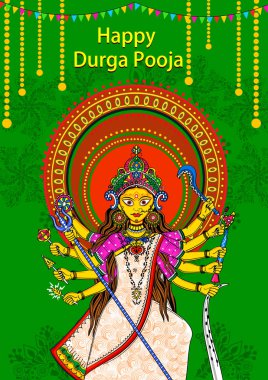 Hint Tanrıçası Durga heykeli Durga Puja bayram festivali için Dussehra Vijayadashami Navratri 'de