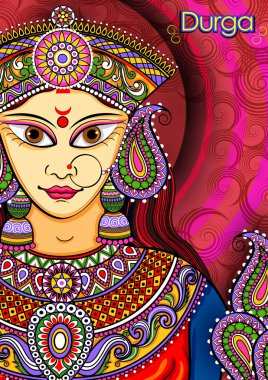 Hint Tanrıçası Durga heykeli Durga Puja bayram festivali için Dussehra Vijayadashami Navratri 'de