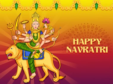 Tanrıça Durga Hindistan Happy Navratri Dussehra festivali için