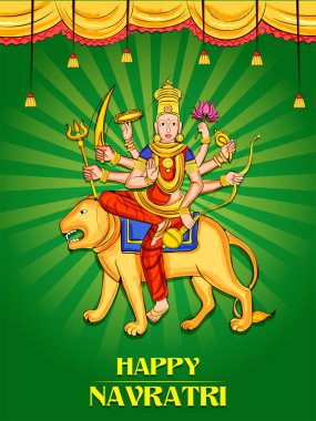 Tanrıça Durga Hindistan Happy Navratri Dussehra festivali için
