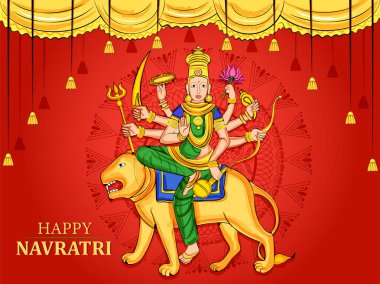 Tanrıça Durga Hindistan Happy Navratri Dussehra festivali için