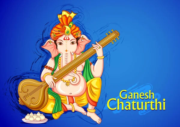 Indiska Lord Ganpati för Ganesh Chaturthi festival i Indien — Stock vektor