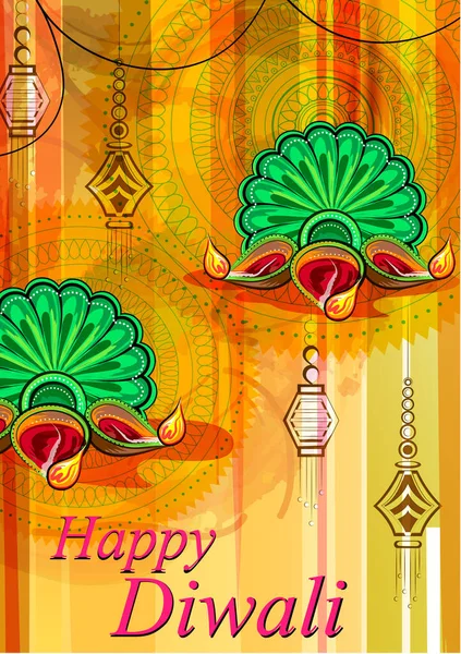 Happy Diwali festival traditionnel de l'Inde fond de salutation — Image vectorielle