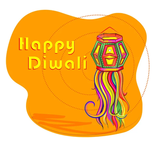 Feliz festival tradicional Diwali de la India saludo fondo — Vector de stock