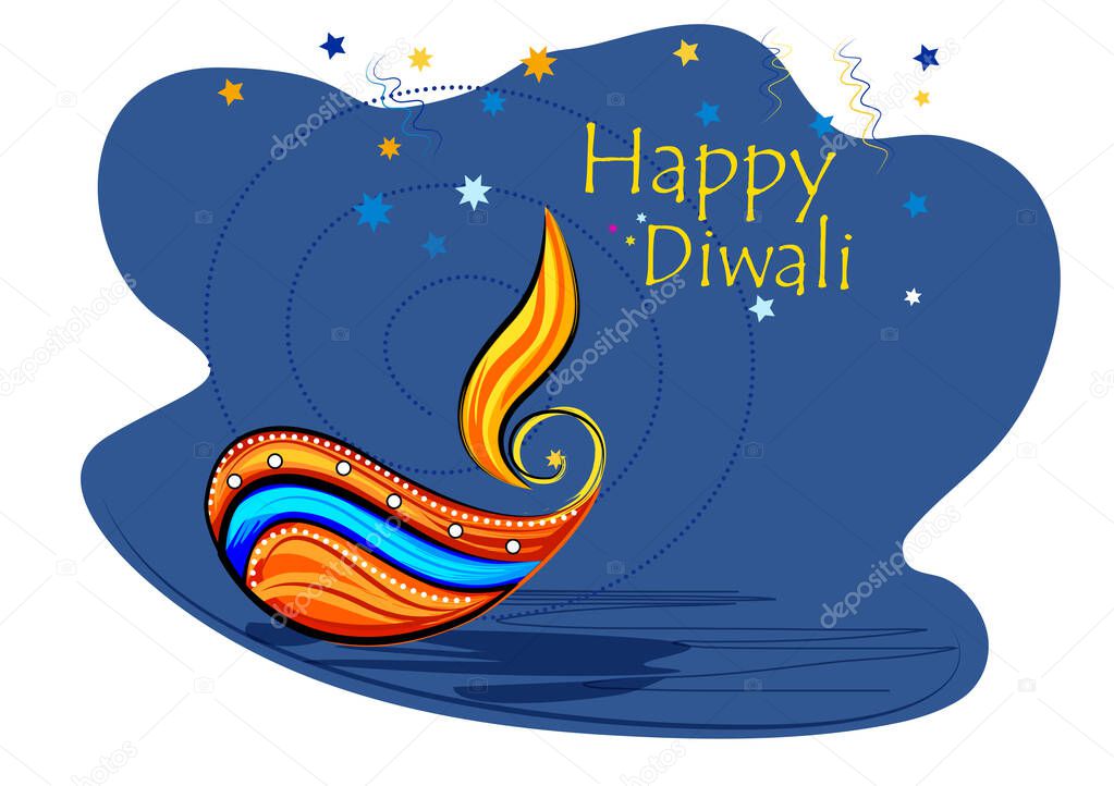 Happy Diwali traditional festival of India greeting background