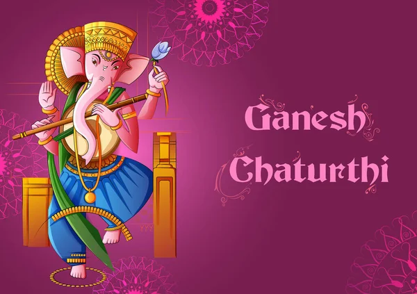 Indiska Lord Ganpati för Ganesh Chaturthi festival i Indien — Stock vektor