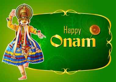 Kerala Güney Hindistan 'ın Hint sanat tarzındaki arka planı Mutlu Onam Festivali