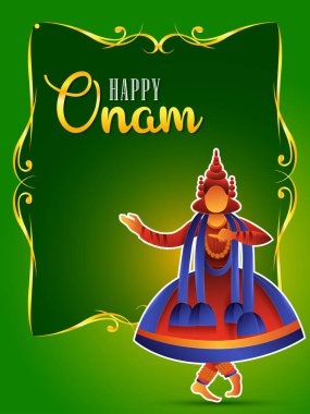 Kerala Güney Hindistan 'ın Hint sanat tarzındaki arka planı Mutlu Onam Festivali