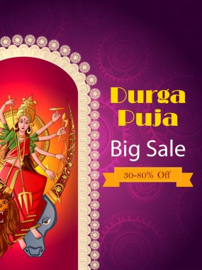 Hindistan 'ın Dussehra Vijayadashami Navratri bayramında satış ve tanıtım için Hint Tanrıçası Durga.