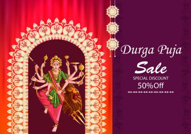 Hindistan 'ın Dussehra Vijayadashami Navratri bayramında satış ve tanıtım için Hint Tanrıçası Durga.