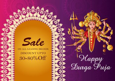 Hindistan 'ın Dussehra Vijayadashami Navratri bayramında satış ve tanıtım için Hint Tanrıçası Durga.