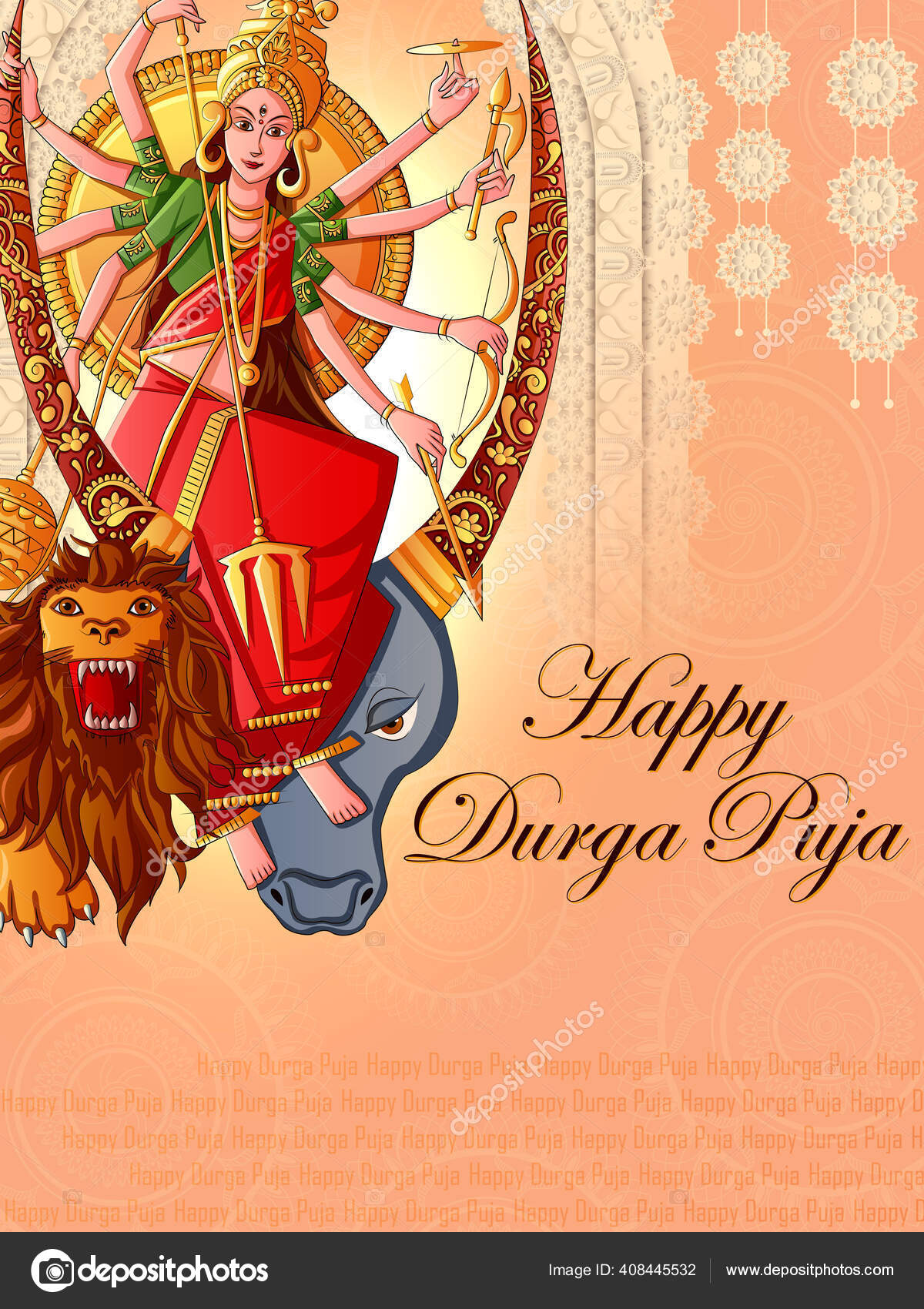 Скульптура индийской богини Дурги для праздника Дурга Пуджа в Индии в ...