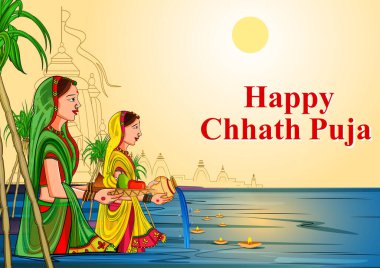 Hindistan 'ın geleneksel Bihar festivalinde Chhas Pooja' yı Güneş Tanrısına sunan kadın