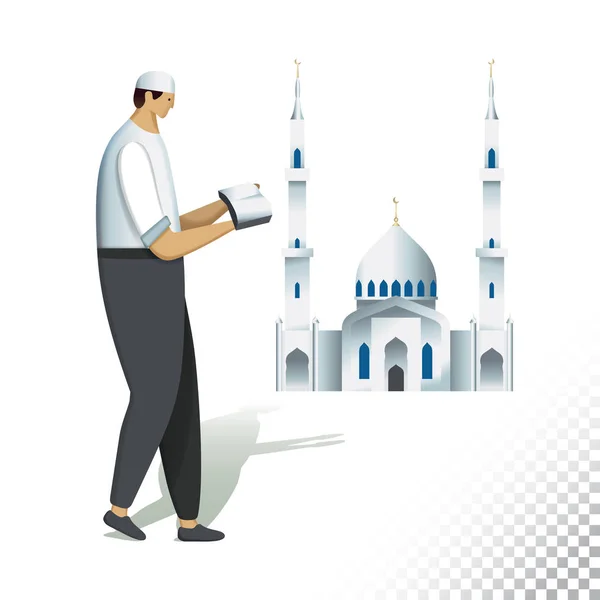 Icono Plano Vectorial Ilustración Simbolizar Islam Objetos Coloridos Sobre Fondo — Archivo Imágenes Vectoriales