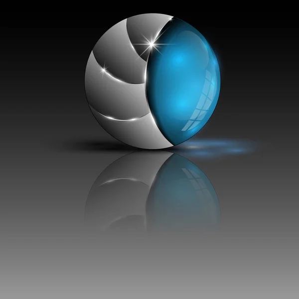Mavi renkli küre logo gösterimi — Stok Vektör