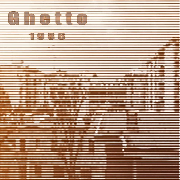 Ghetto district.Stylized cartaz em estilo retro . —  Vetores de Stock