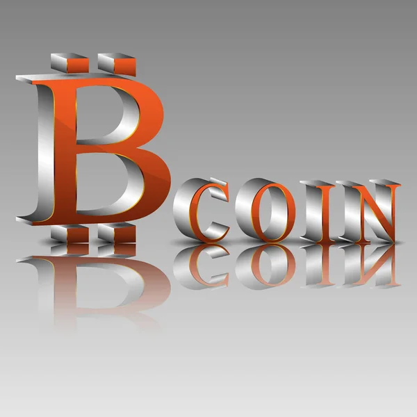 3D ілюстрація bitcoin символ — стоковий вектор